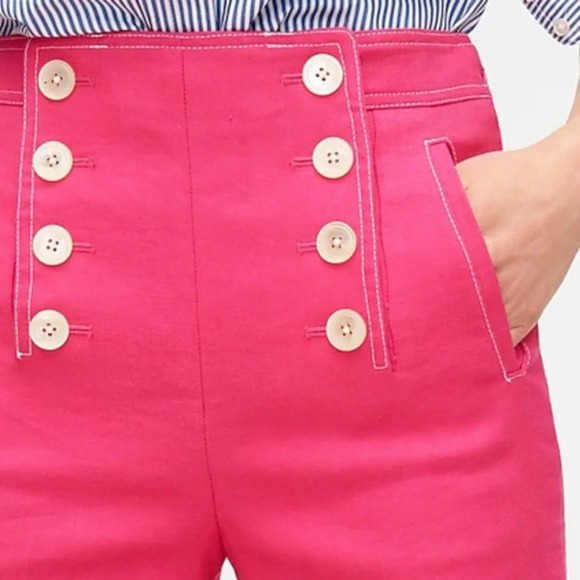 J Crew NWT Blazer (10) & NWOT Pants (8) Fuchsia Pink Stretch Linen - Picture 4 of 16